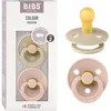 Image de Tétine BIBS Colour. Lot de 2 sucettes. Sans bisphénol A, Téterelle ronde. Latex de caoutchouc naturel, Fabriqué au Danemark. 6+ Mois (Lot de 2), Vanilla/Blush