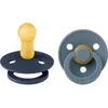 Image de Sucette bébé - BIBS - Colour - Embout rond - Pack de 2 - Caoutchouc naturel - Taille 2 Deep Space Petrol