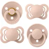 Image de BIBS Lot de 4 tétines. Pack de démarrage Try it. Sans bisphénol A, Tétine à embout rond, symétrique et anatomique. Latex de caoutchouc naturel/Silicone, Taille 1 (0-6 mois), Blush