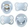 Image de BIBS Lot de 4 tétines. Pack de démarrage Try it. Sans bisphénol A, Tétine à embout rond, symétrique et anatomique. Latex de caoutchouc naturel/Silicone, Taille 1 (0-6 mois), Baby Blue