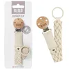 Image de BIBS Pacifier Clip. Cordon de tétine. Coton biologique. Conception danoise. 100% coton biologique, Taille unique, Ivory/Vanilla