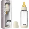 Image de BIBS Baby Glass Bottle. 240ml Biberon en verre. Anti-colique. Embout rond en latex de caoutchouc naturel. Favorise l’allaitement naturel, 240ml, Complete Set - Ivory