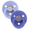 Image de BIBS Colour Tétine, 6-18 mois, lot de 2, téterelle ronde, Hush/Grape