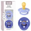Image de BIBS Colour Tétine, 0-6 mois, lot de 2, téterelle ronde, Hush/Grape