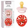 Image de BIBS Colour Tétine, 0-6 mois, lot de 2, Polka Mix Blossom/Candy Apple