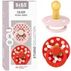 Image de BIBS Colour Tétine, 6-18 mois, lot de 2, Polka Mix Blossom/Candy Apple