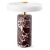 Image de DESIGN BY US Lampe de table LED rechargeable Trip, rouge / blanc, marbre, verre, IP44
