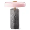 Image de DESIGN BY US Lampe de table LED rechargeable Trip, gris / rose, marbre, verre, IP44