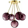 Image de DESIGN BY US Plafonnier Ballroom Molecule, violet, verre, à 5 lampes