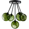 Image de DESIGN BY US Plafonnier Ballroom Molecule, vert, verre, à 5 lampes