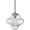 Image de DESIGN BY US Suspension LED Nutty, transparent / chromé, Ø 18,5 cm, verre