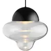 Image de DESIGN BY US Suspension LED Nutty XL, transparent / noir, Ø 30 cm, verre