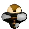 Image de DESIGN BY US Suspension LED Nutty XL, gris fumé / doré, Ø 30 cm