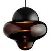 Image de DESIGN BY US Suspension LED Nutty XL, marron / noir, Ø 30 cm, verre