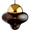 Image de DESIGN BY US Suspension LED Nutty XL, marron / doré, Ø 30 cm, verre
