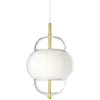Image de DESIGN BY US Suspension Shahin, Ø 23 cm, à 3 lampes, blanc / transparent, verre