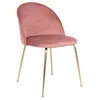 Image de HOUSE NORDIC Chaise de Salle à Manger Geneve en Velours Rose avec Pieds en Laiton