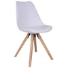 Image de Chaise de Repas Bergen Blanche - Design Scandinave - Piétement Bois