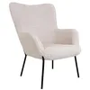 Image de House Nordic Fauteuil en Agneau Artificiel Blanche avec Pieds Noirs