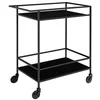 Image de Vita Bar trolley - Chariot de bar avec 2 étagères, noir, structure noire 68x4x79 cm