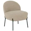 Image de House Nordic Chaise de Salon en Peau d'agneau Artificielle Gris-Brun avec Pieds Noirs
