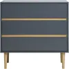 Image de House Nordic - Commode Bisley en bois peint 3 tiroirs gris foncé - 40x80x80 cm OS