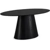 Image de Furnhouse Ibbe Design Table de salle à manger, ovale, noire, 160 x 90 cm, pour 6 personnes, design scandinave, pour salle à manger, cuisine