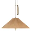 Image de GUBI Suspension A1972, laiton, abat-jour en bambou, ajustable