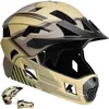 Image de Crazy Safety Casque Vélo Intégral - Sable | pour VTT, BMX, Trottinette | Casque Enfant avec mentonnière Amovible | Casque intégral et Standard 2-en-1 | Casque de Motocross Taille M 54-57 cm