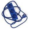Image de Pedestal Power Bar Multiprise électrique de 2 m avec fond magnétique (bleu) - Prise multiple pratique à 3 prises