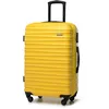 Image de WITTCHEN Valise de Voyage Valise Moyenne Valise à roulettes ABS Trolley 4 roulettes Spinner Serrure à Combinaison Poignée télescopique Groove Line Taille L Jaune Air France/Easyjet/Transavia France