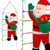 Image de JUMI Père Noël Gonflable sur Échelle Géante 150 cm, Lumineux avec LED, Décoration de Noël Extérieure Auto-Gonflante pour Jardin, Maison, Façade, IP44
