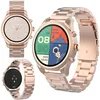 Image de FOREVER Amoled SW-800 Montre connectée pour femme 360 x 360 avec Bluetooth, contrôle de la musique, podomètre, etc. IP68, montre de fitness, moniteur de fréquence cardiaque, doré