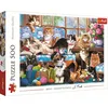 Image de Trefl 500 Pièces DIY Moderne, Divertissement Créatif, Amusant, Puzzles Classiques avec Animaux, pour Adultes et Enfants à partir de 10 Ans, 37425, Famille de Chats