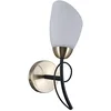 Image de Italux Cristina - Applique murale stylisée noire, bronze antique 1 lumière avec abat-jour blanc, E27