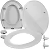 Image de 24547 Abattant WC avec système d'abaissement automatique Quick Release Système de charnière réglable Fermeture en douceur Blanc