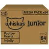 Image de Whiskas Nourriture humide junior - Oiseaux - Sélection en gélatine - Sacs de repas 84 x 85 g