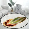 Image de Tapis Rond 133 cm Blanc Chaise de Bureau Tapis de Football Non effiloché Tapis de Chevet Tapis pour Salon Cuisine