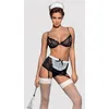 Image de Obsessive Costume Sexy de Femme de Chambre Servante avec Porte-Jarretelles Et Bas/String/Coiffe/Soutien-Gorge Taille S/M