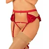 Image de Obsessive Rubinesa Porte-jarretelles et String Ouvert à l'entrejambe Rouge S/M