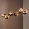 Image de EMIBIG LIGHTING Suspension Glassy, à 6 lampes, noir, graphite, verre, 110 cm