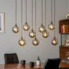 Image de EMIBIG LIGHTING Suspension Glassy, à 9 lampes, noir, graphite, verre, E14