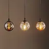 Image de EMIBIG LIGHTING Suspension Glassy, à 3 lampes, droite, graphite/ambre/clair, verre