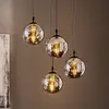 Image de EMIBIG LIGHTING Suspension Glassy, à 4 lampes, noir, graphite, verre, E14