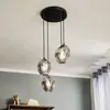 Image de EMIBIG LIGHTING Suspension Starla ronde à 4 lampes, verre graphite