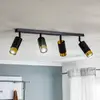 Image de EMIBIG LIGHTING Spot pour plafond Kumo noir/or à 4 lampes