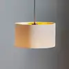 Image de EMIBIG LIGHTING Suspension Jari abat-jour en tissu à 1 lampe, blanc-doré