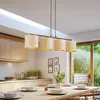 Image de EMIBIG LIGHTING Suspension Jari abat-jour en tissu à 4 lampes, blanc-doré