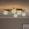 Image de EMIBIG LIGHTING Plafonnier Smart, noir/opale, à 5 lampes