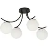 Image de EMIBIG LIGHTING Plafonnier Boston, noir/opale, à 4 lampes